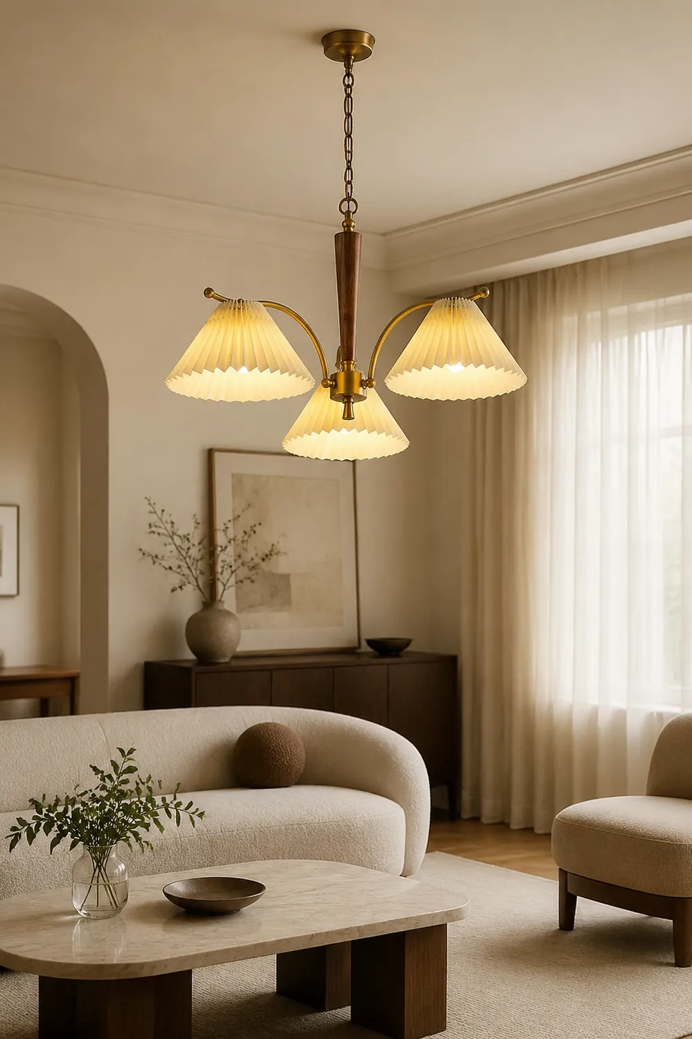 Decoration Pleated Lampshade Dining Room Chandelier Light - Lumpaz