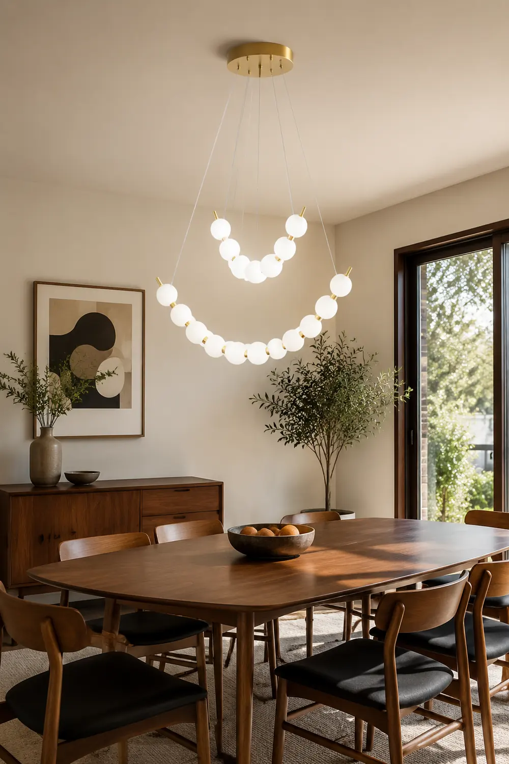Unique Pearl Design White Ball LED Necklace Chandelier - Lumpaz