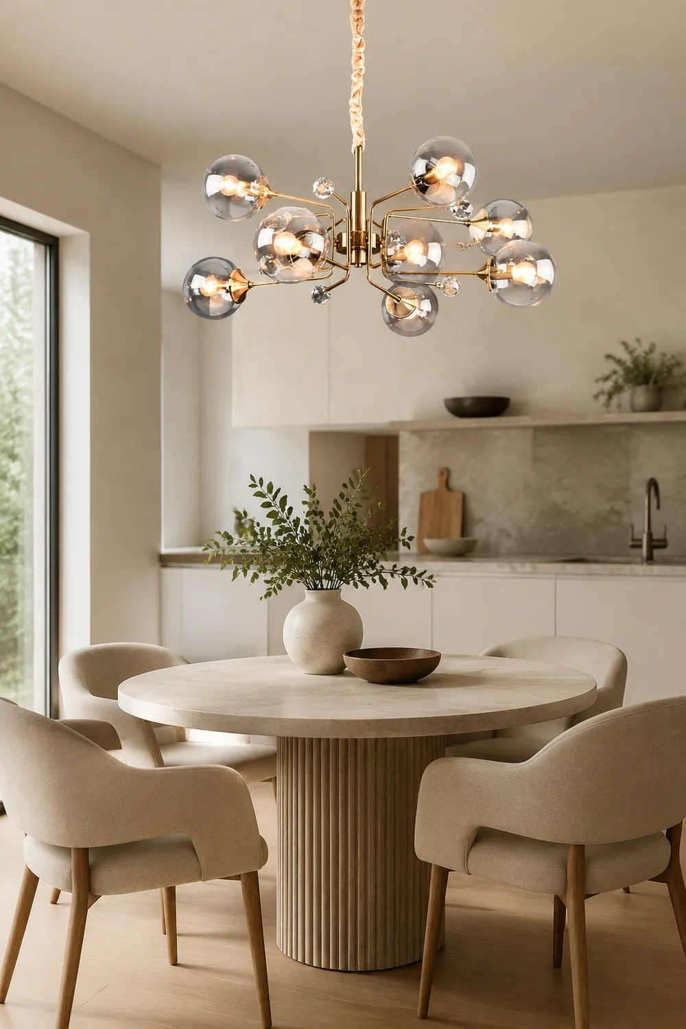 Gold Glass Modern LED chandelier - Lumpaz