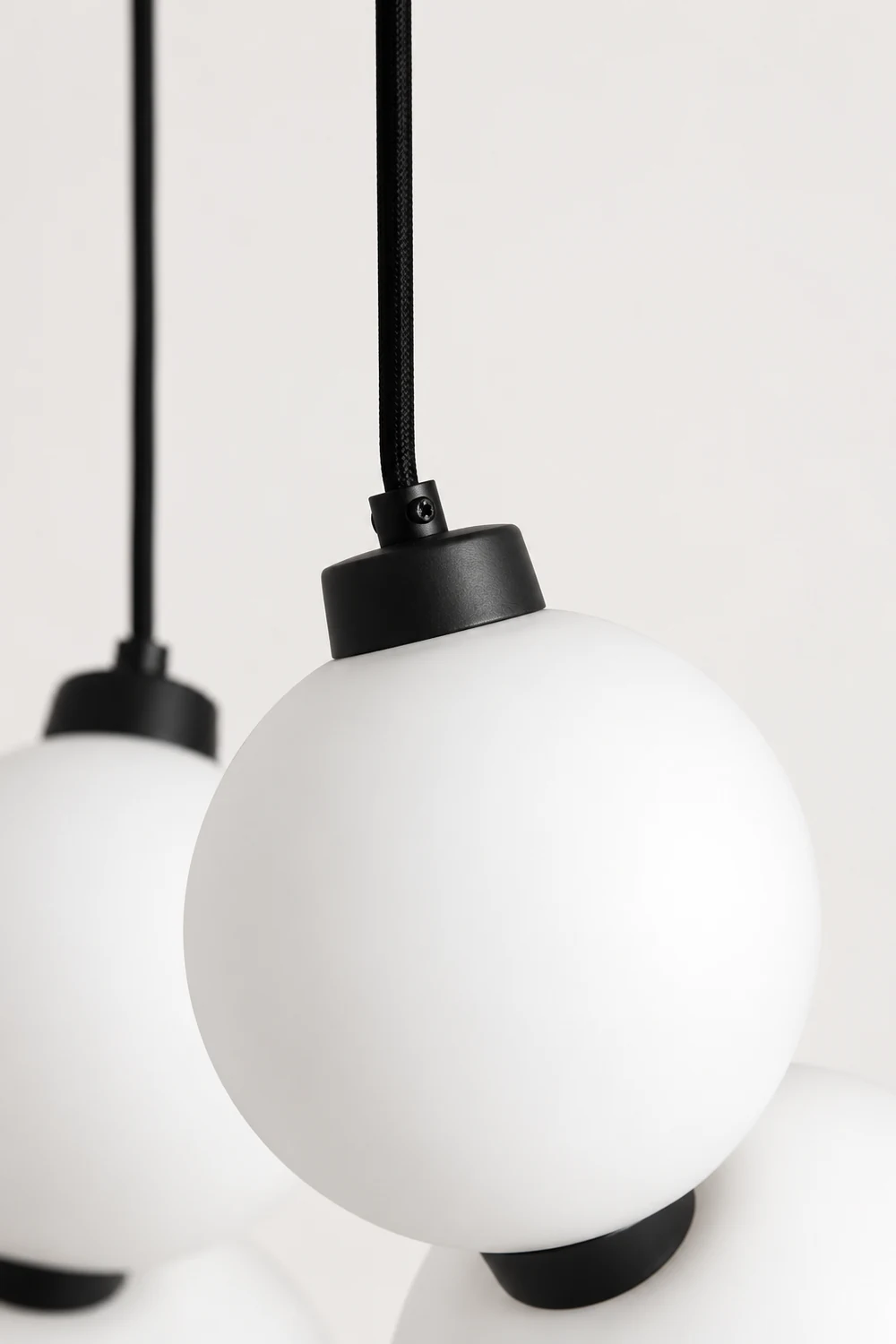 White Ball Bubble Brushed Copper Large Chandelier - Lumpaz