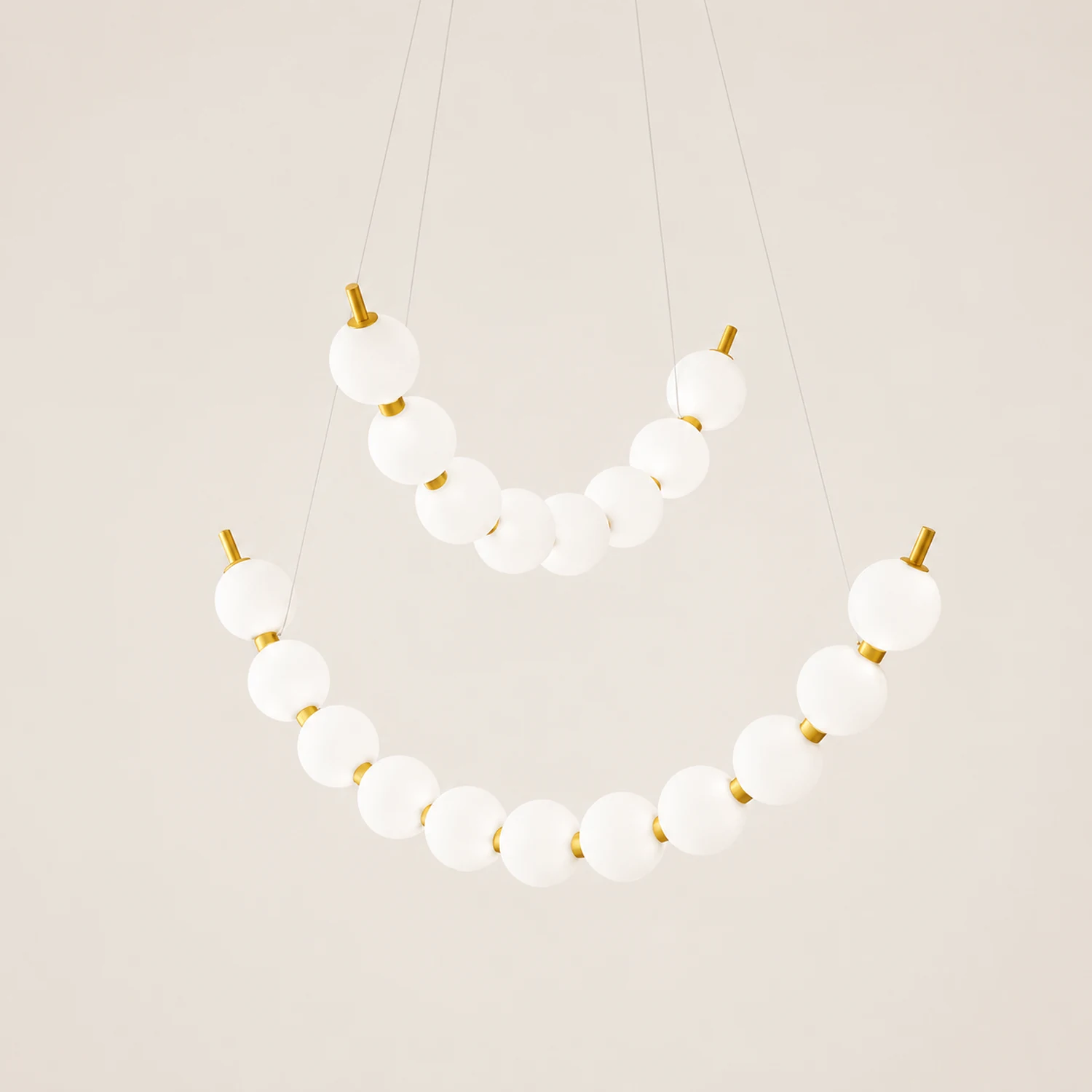 Unique Pearl Design White Ball LED Necklace Chandelier - Lumpaz
