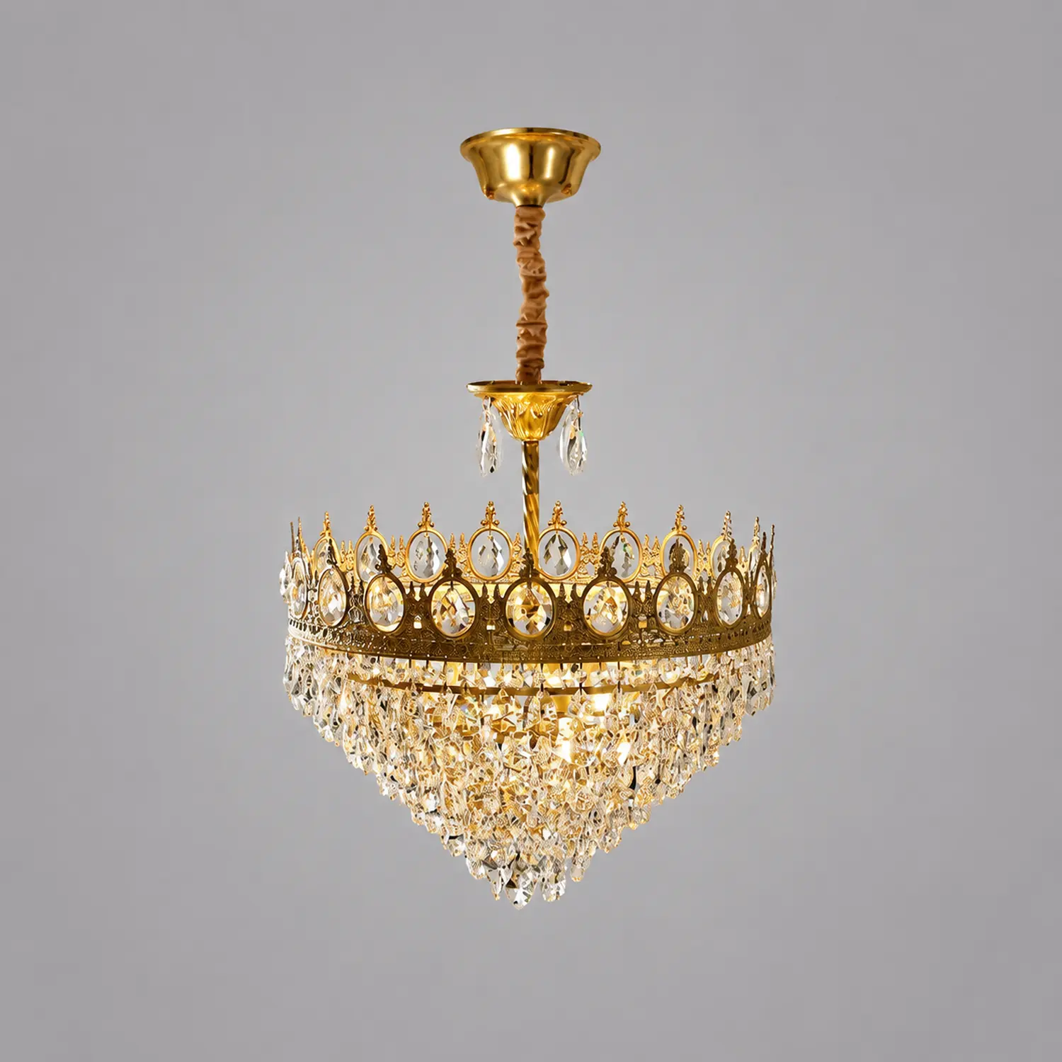 Retro French Gold Crystal Chandelier - Lumpaz