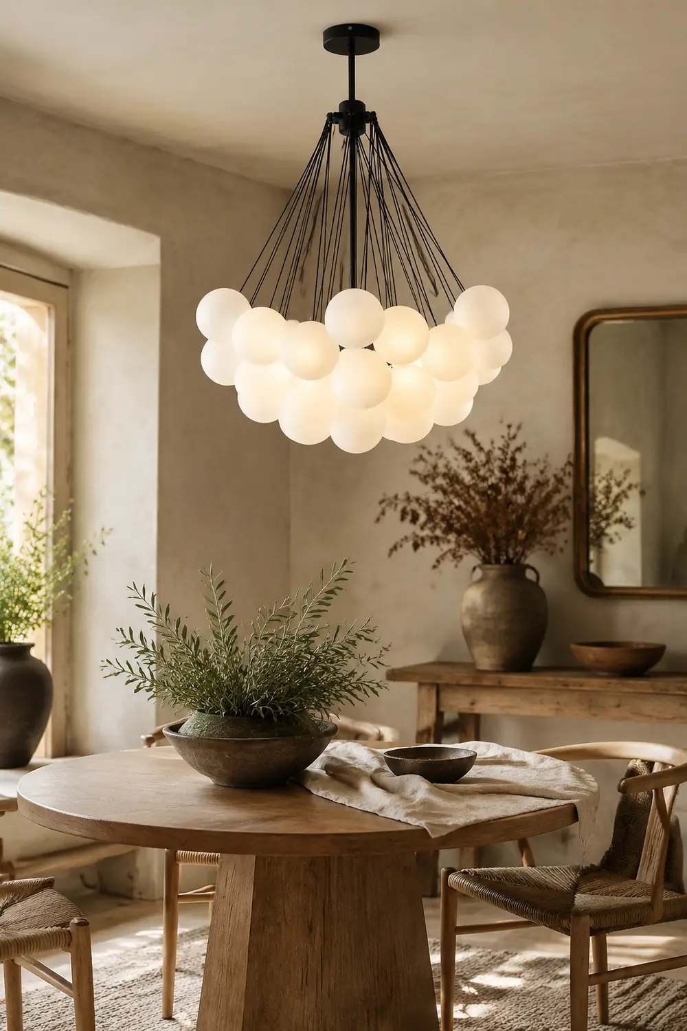 Bubble Chandelier Nordic Frosted Glass Ball Chandelier for Dining Room - Lumpaz