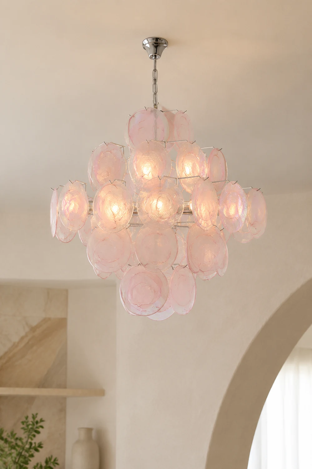 Pink Murano Glass Chandelier for Living Room - Lumpaz