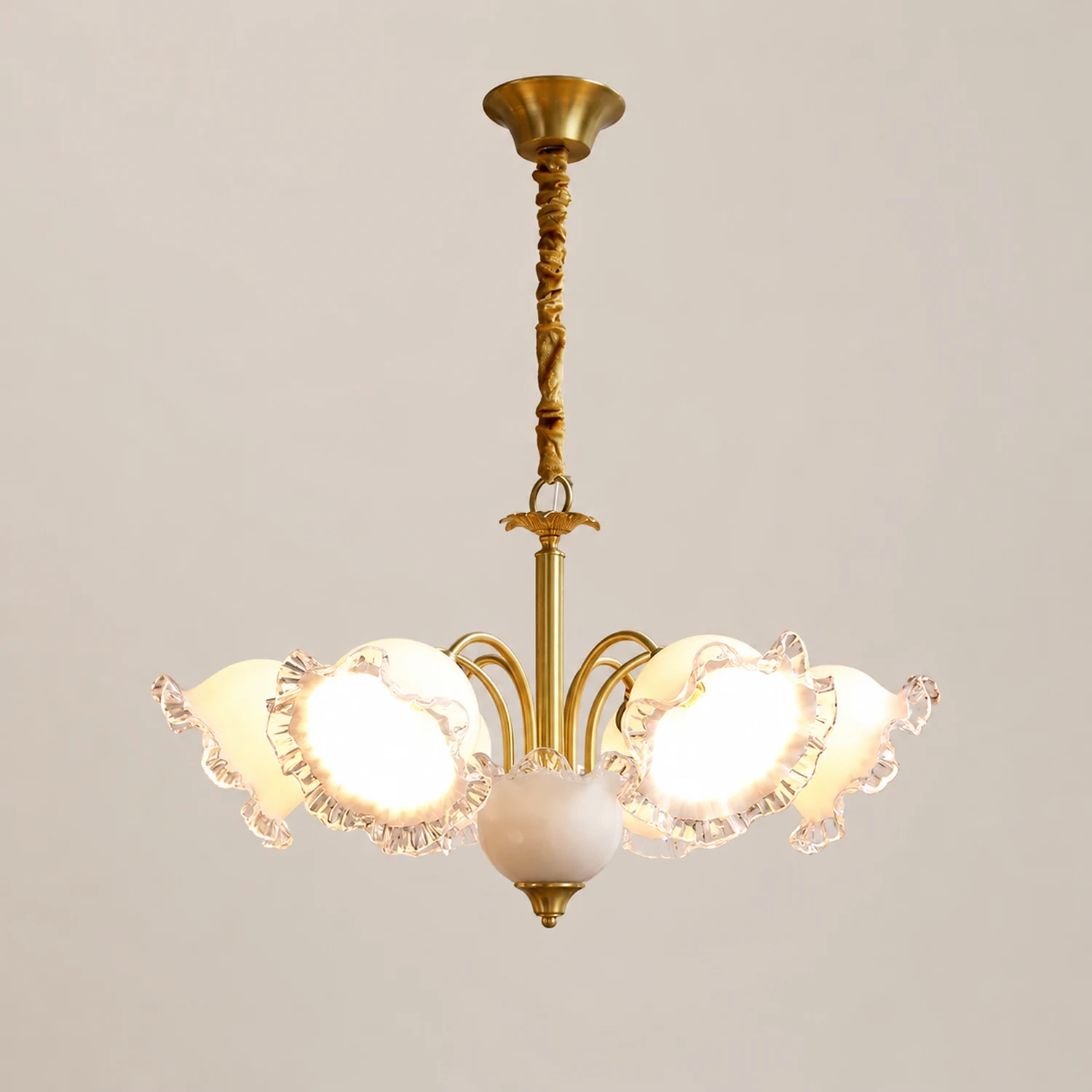 Large Flower Shape Copper Ceiling Chandelier - Lumpaz