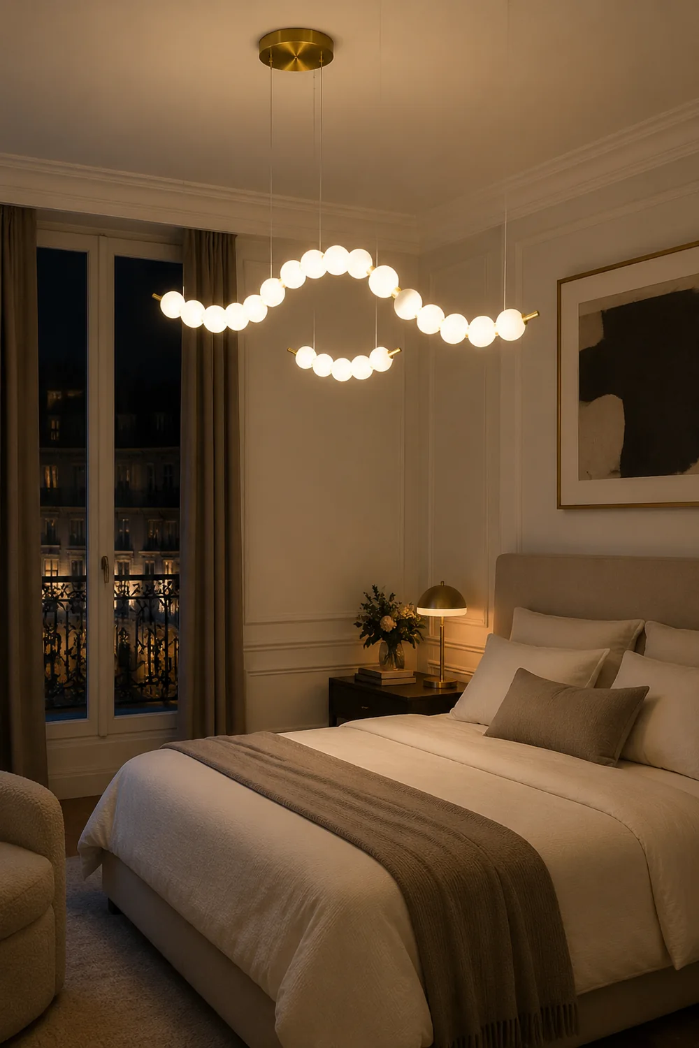 Creative Necklace String White Ball LED Pendant Lights - Lumpaz