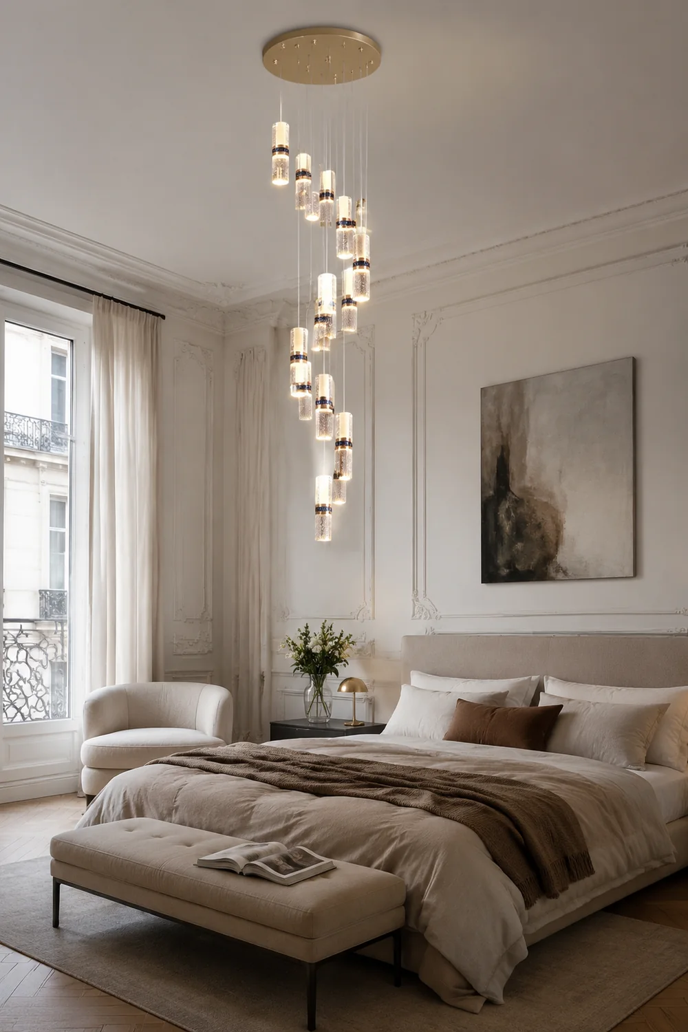 Luxury Crystal Staircase Long Chandelier - Lumpaz