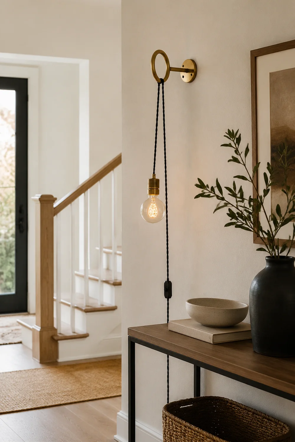 Loop Minimalist Wall Light With Wall Socket - Lumpaz