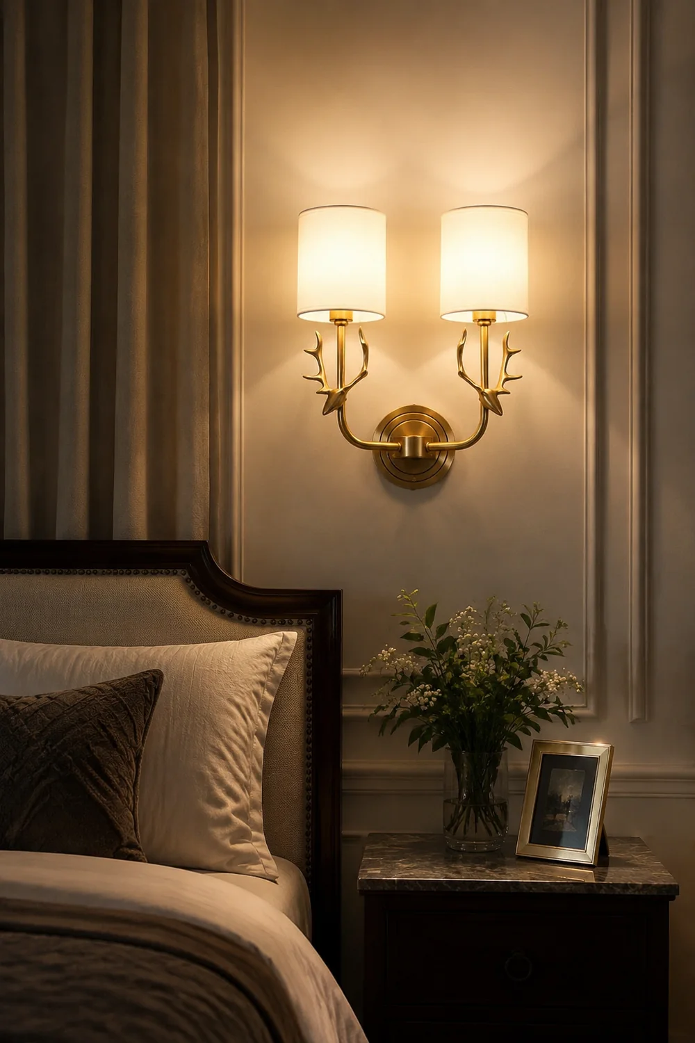 Brass Deer Head Wall Light - Lumpaz