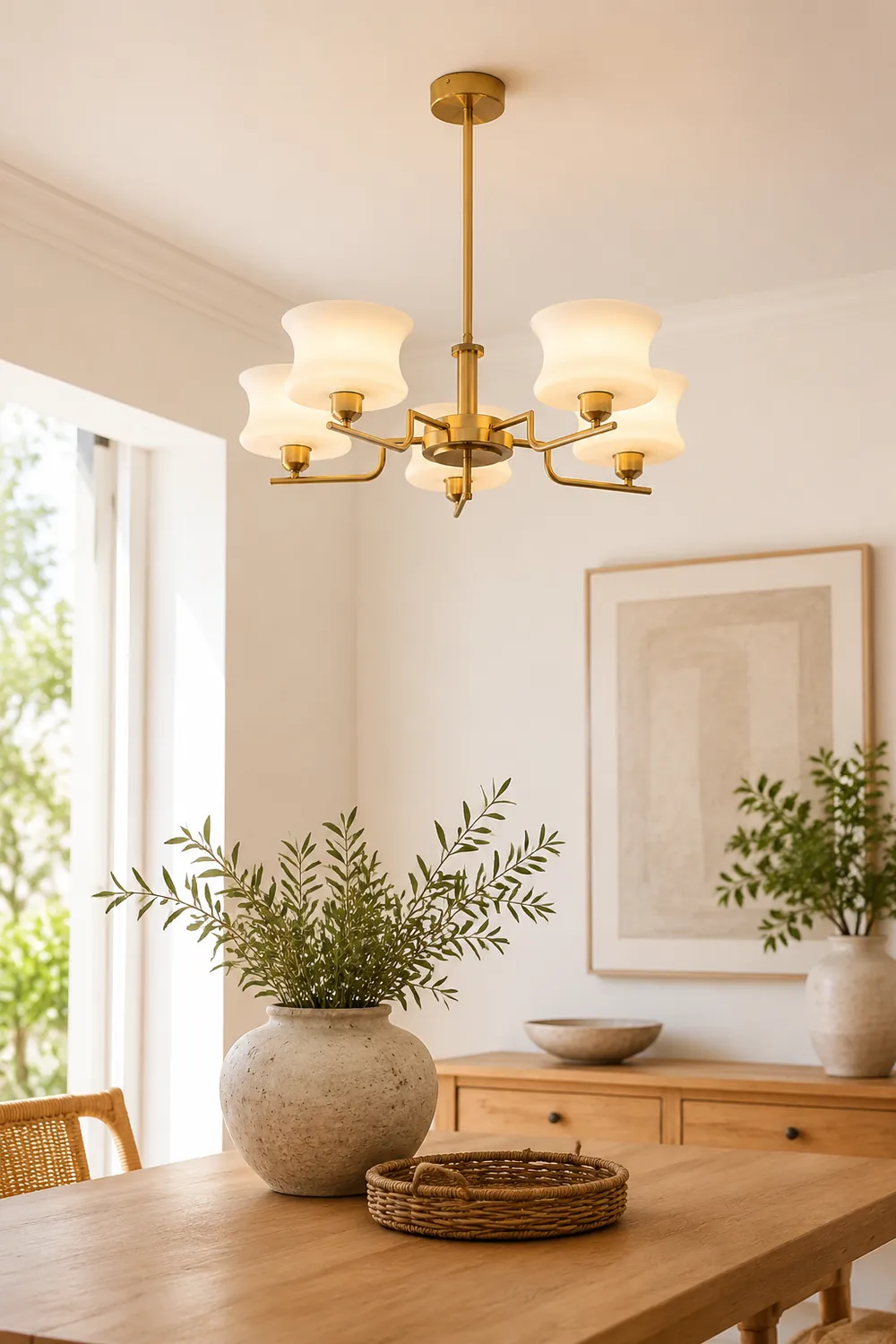 Nordic Belue Brass Glass Chandelier For Dining Room - Lumpaz