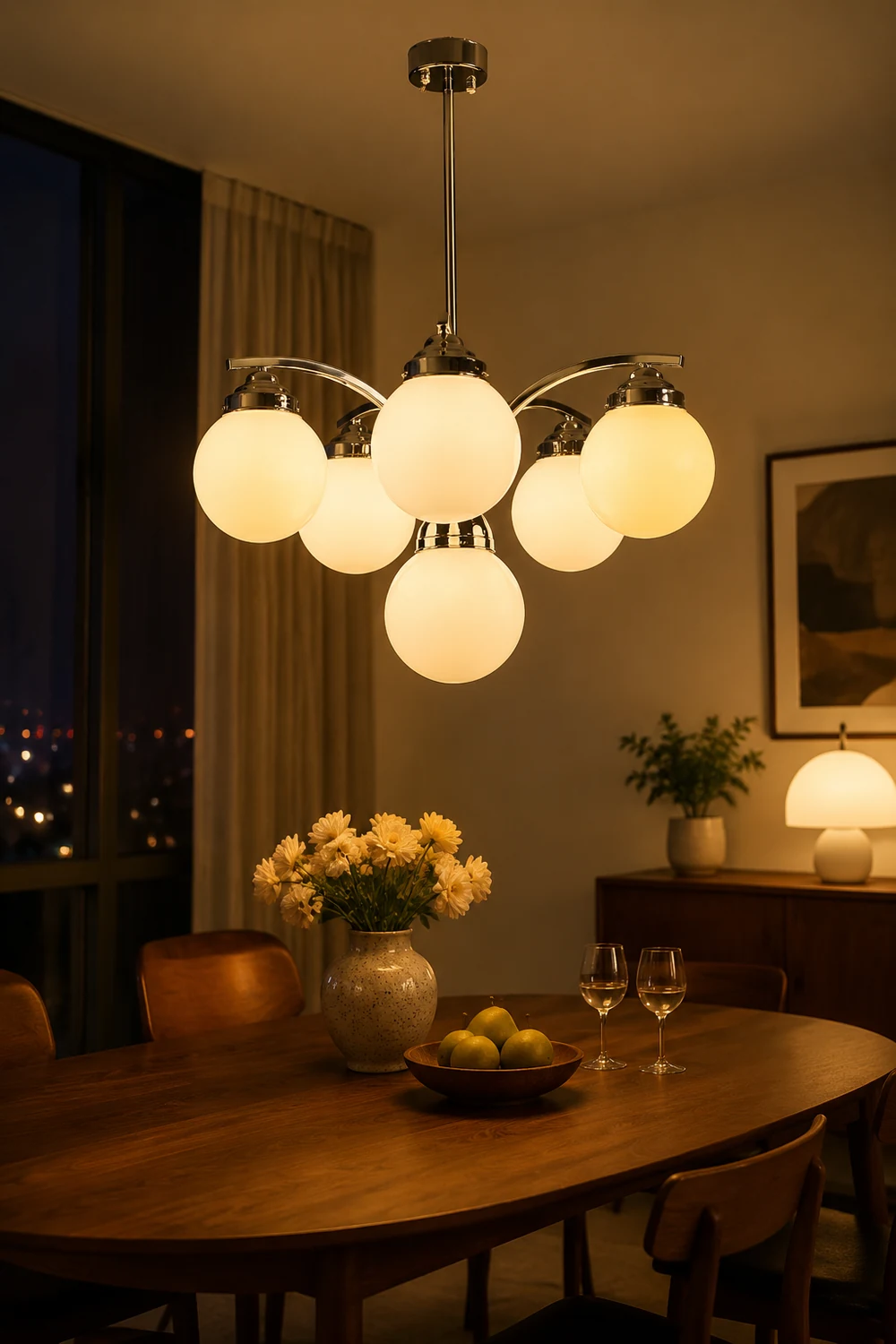 Retro Salamanca Round Glass Chandelier Lights - Lumpaz