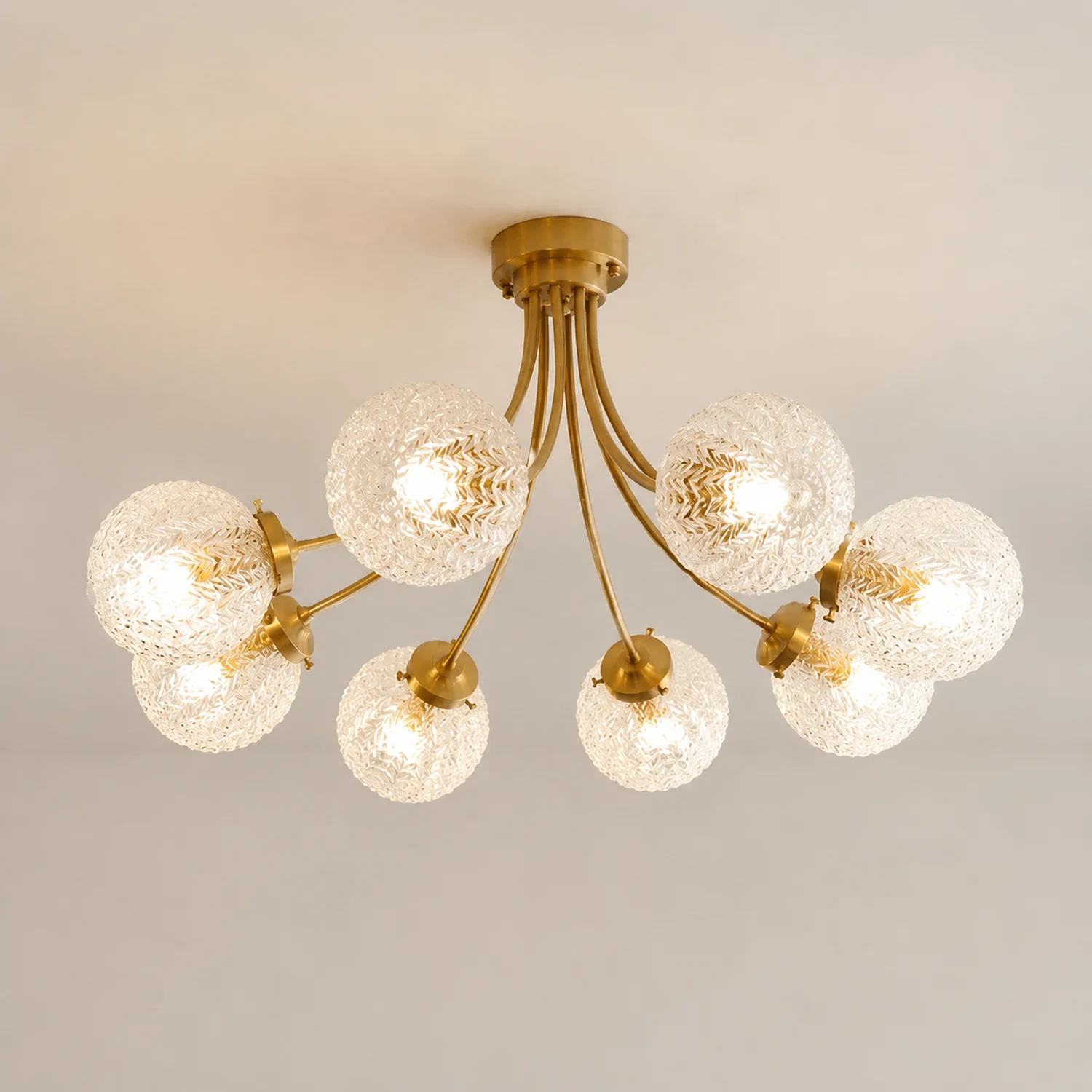 Mid Century Circle Metal Chandelier For Living Room - Lumpaz
