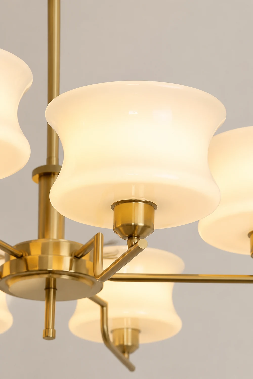 Nordic Belue Brass Glass Chandelier For Dining Room - Lumpaz