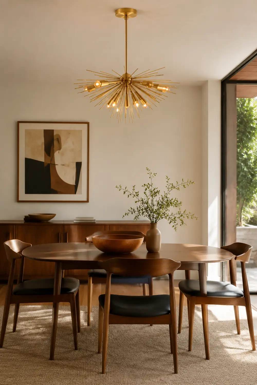 Mid-Century Modernist Brass Chandelier For Living Room - Lumpaz