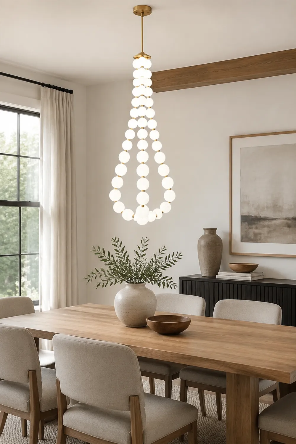 Art Deco White Bubble LED Chandelier For Staircase - Lumpaz
