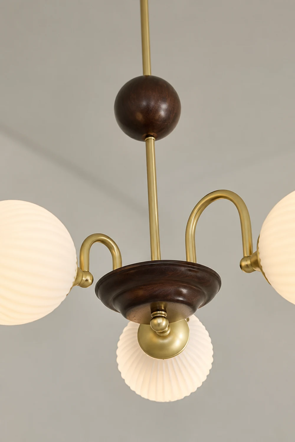 Contemporary Cream Ribbed Glass Chandelier - Lumpaz