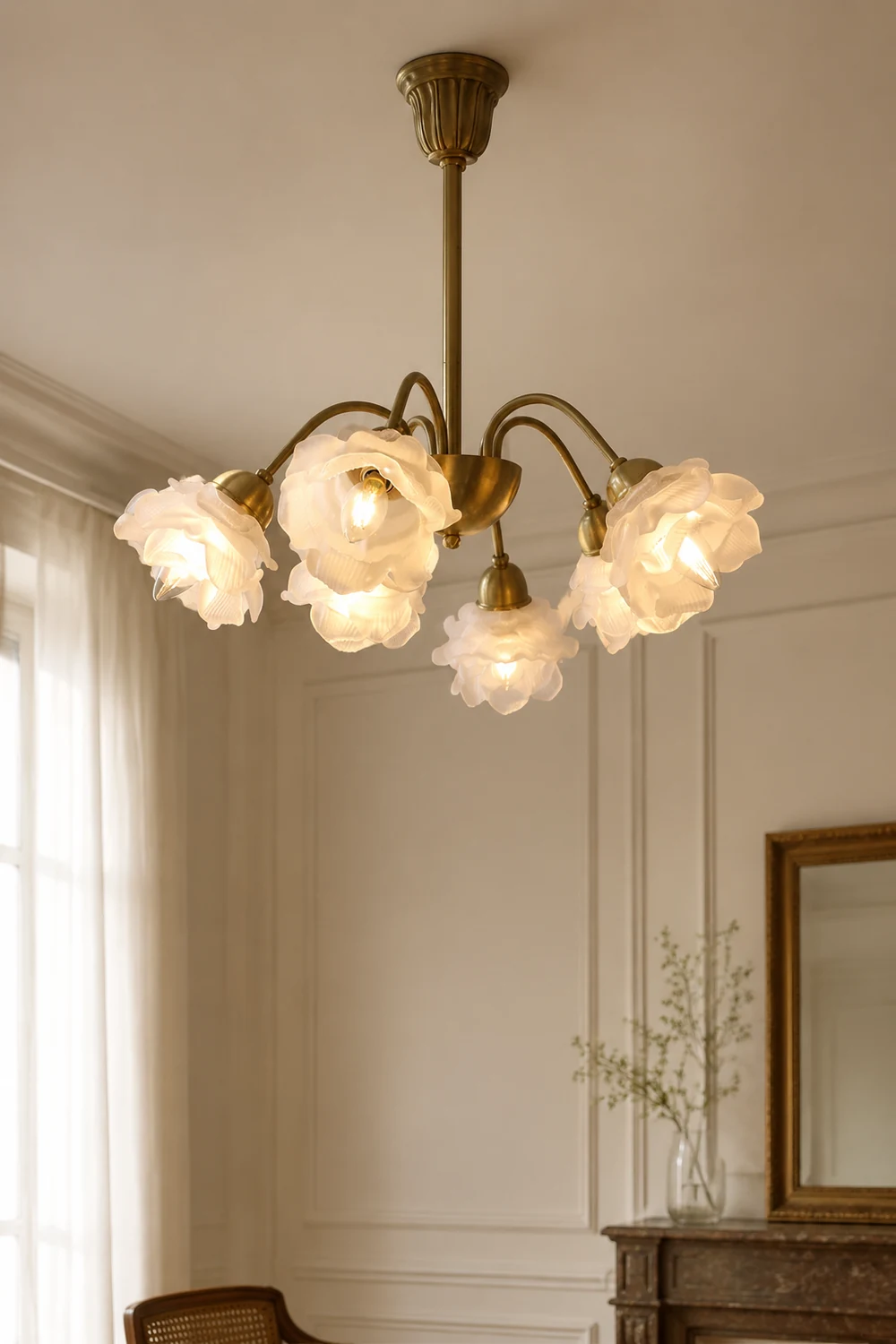 Modern French Retro Copper White Chandelier - Lumpaz