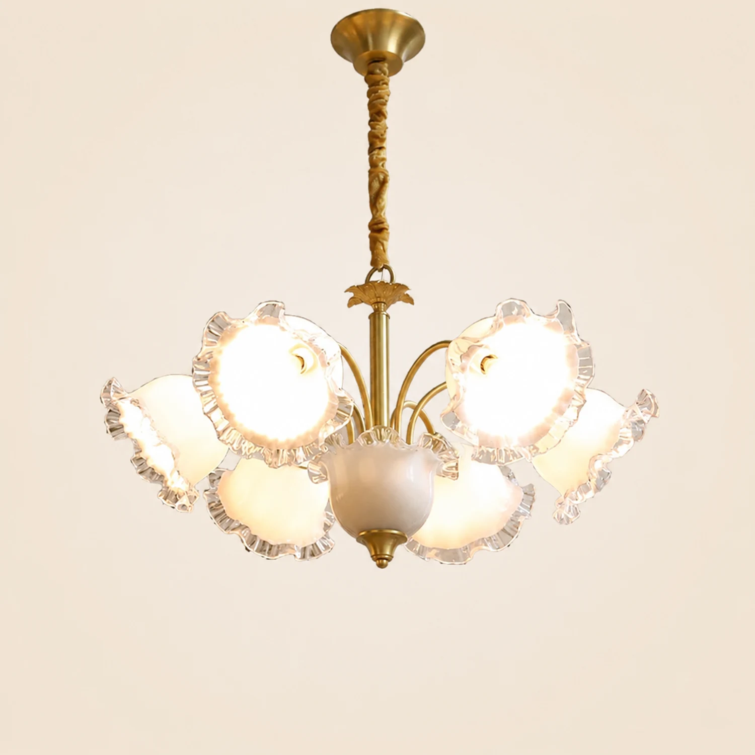 Large Flower Shape Copper Ceiling Chandelier - Lumpaz