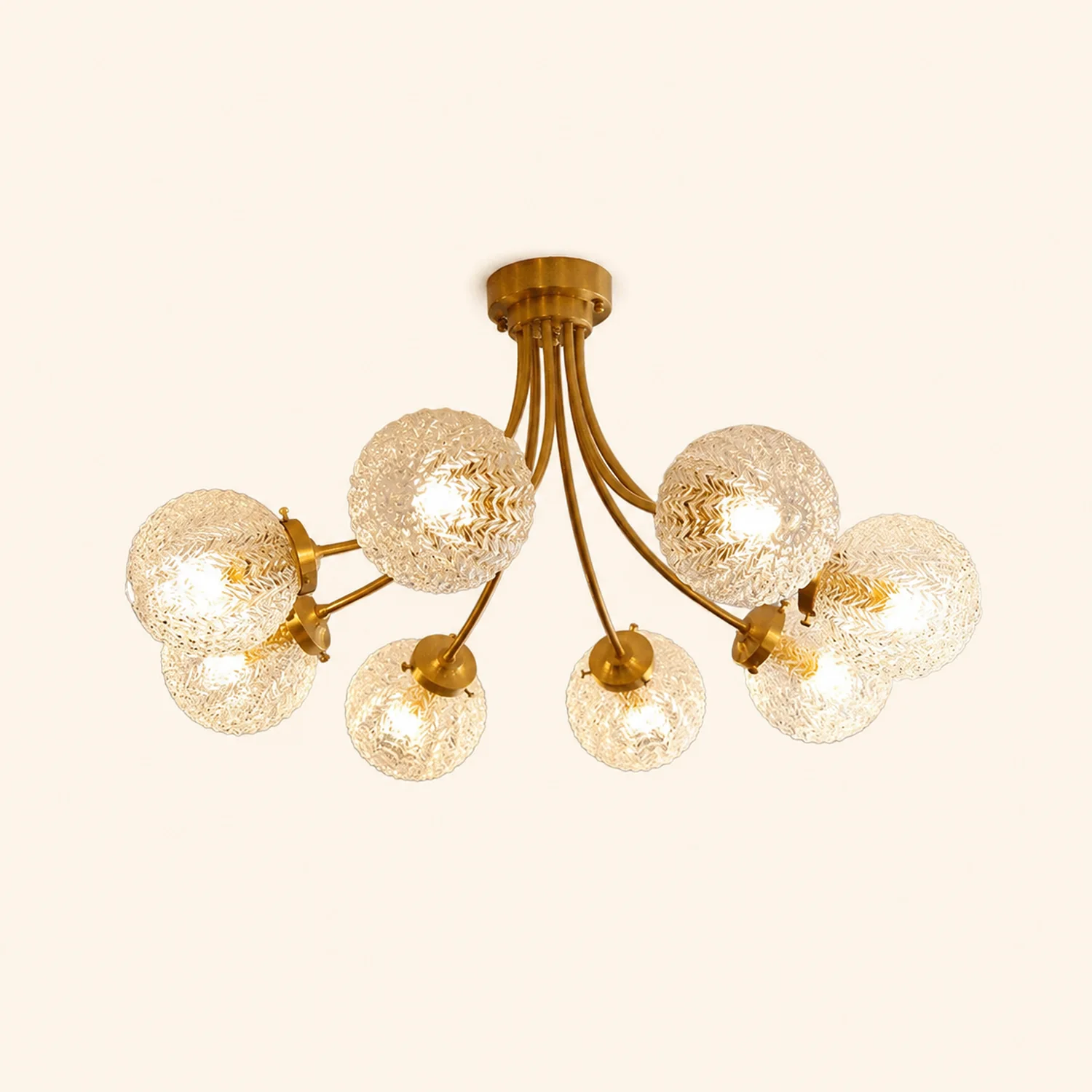 Mid Century Circle Metal Chandelier For Living Room - Lumpaz
