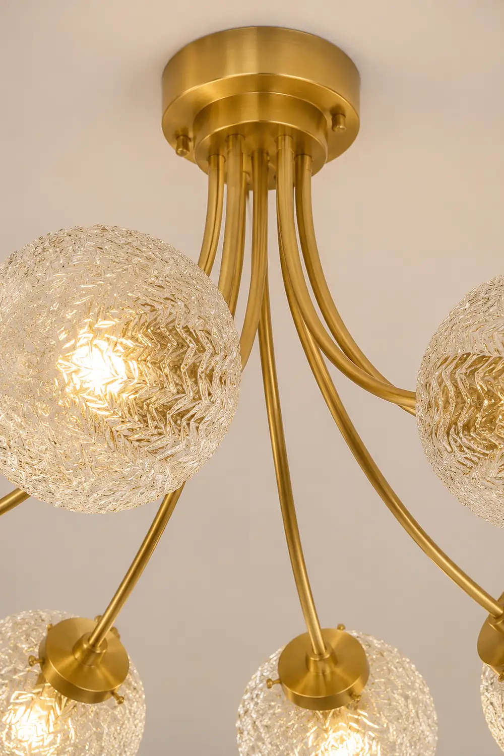 Mid Century Circle Metal Chandelier For Living Room - Lumpaz