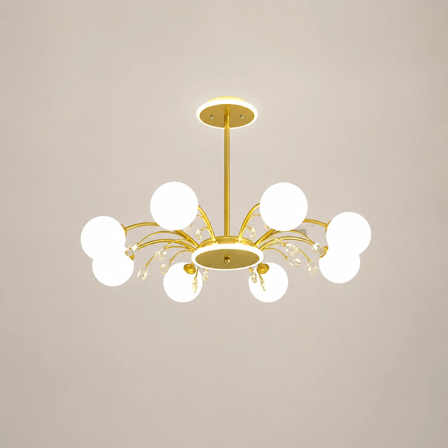 Luxurious Gold Glass Raindrop Chandeliers - Lumpaz