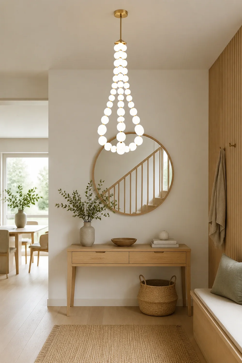Art Deco White Bubble LED Chandelier For Staircase - Lumpaz