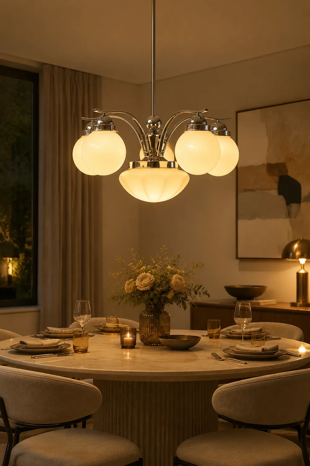 Vintage Ryttenberg Glass Chandelier - Lumpaz