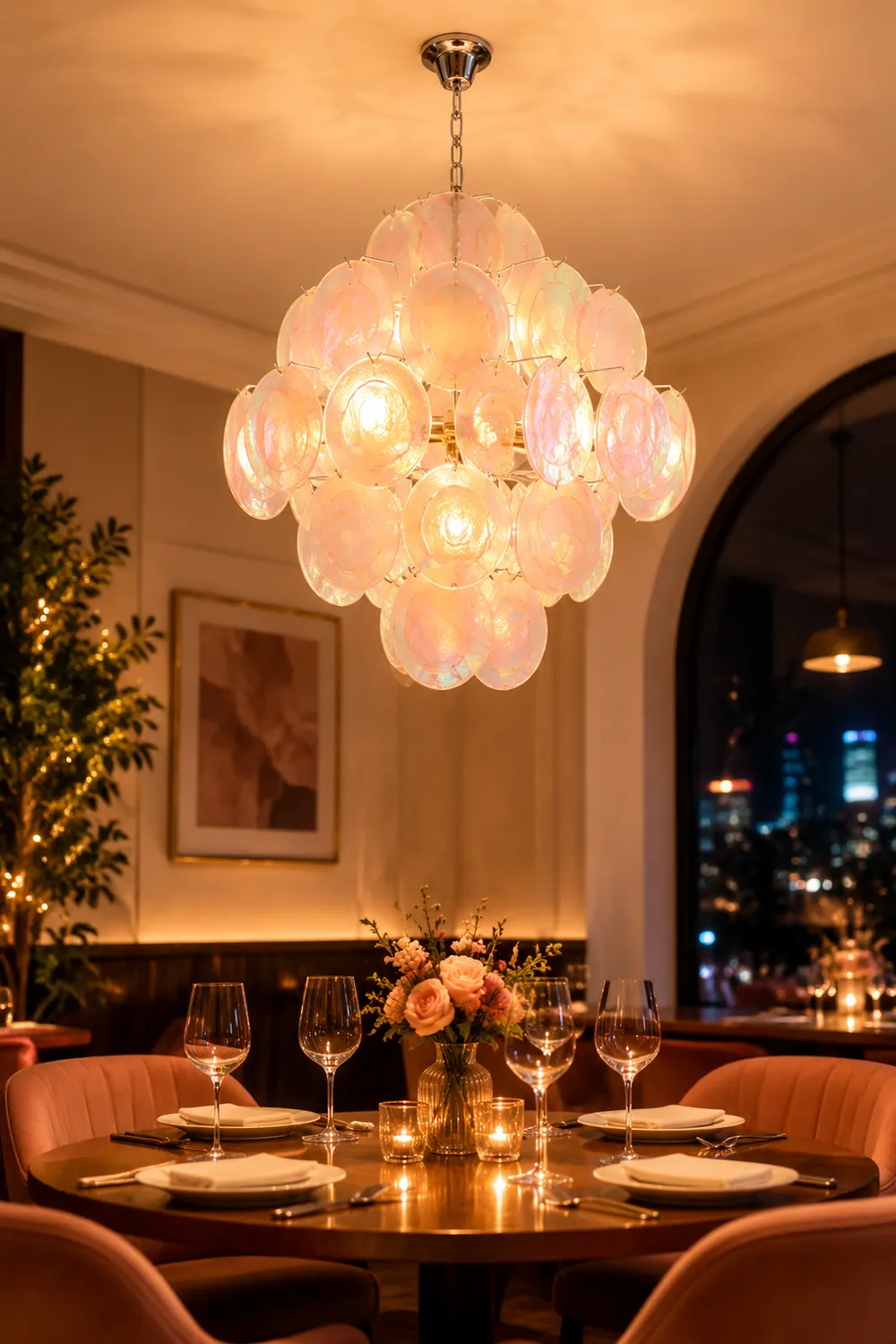 Pink Murano Glass Chandelier for Living Room - Lumpaz