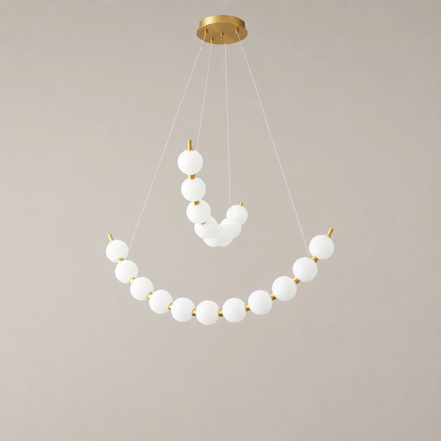 Unique Pearl Design White Ball LED Necklace Chandelier - Lumpaz