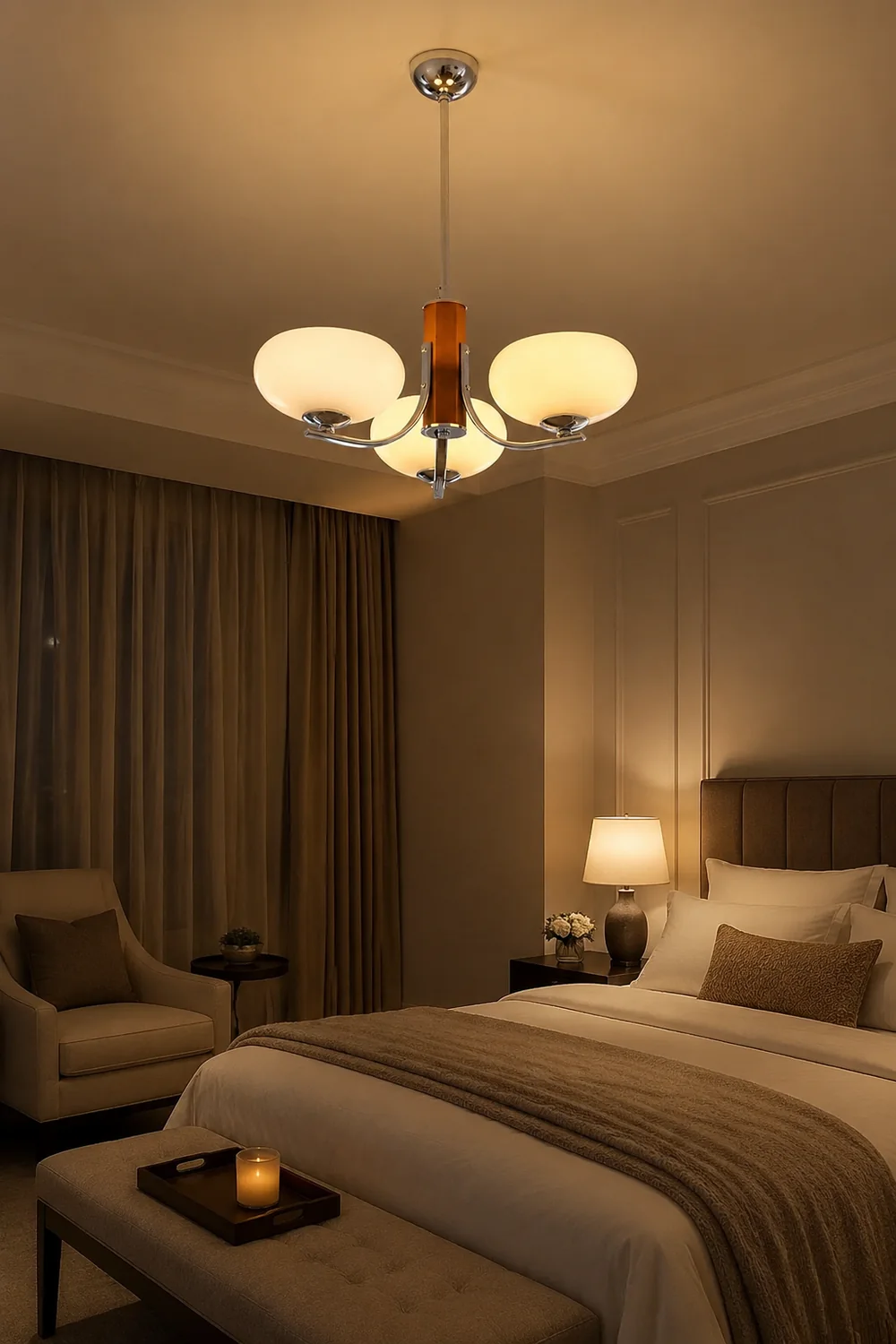 Medieval Bauhaus Solid Wood Chandelier - Lumpaz