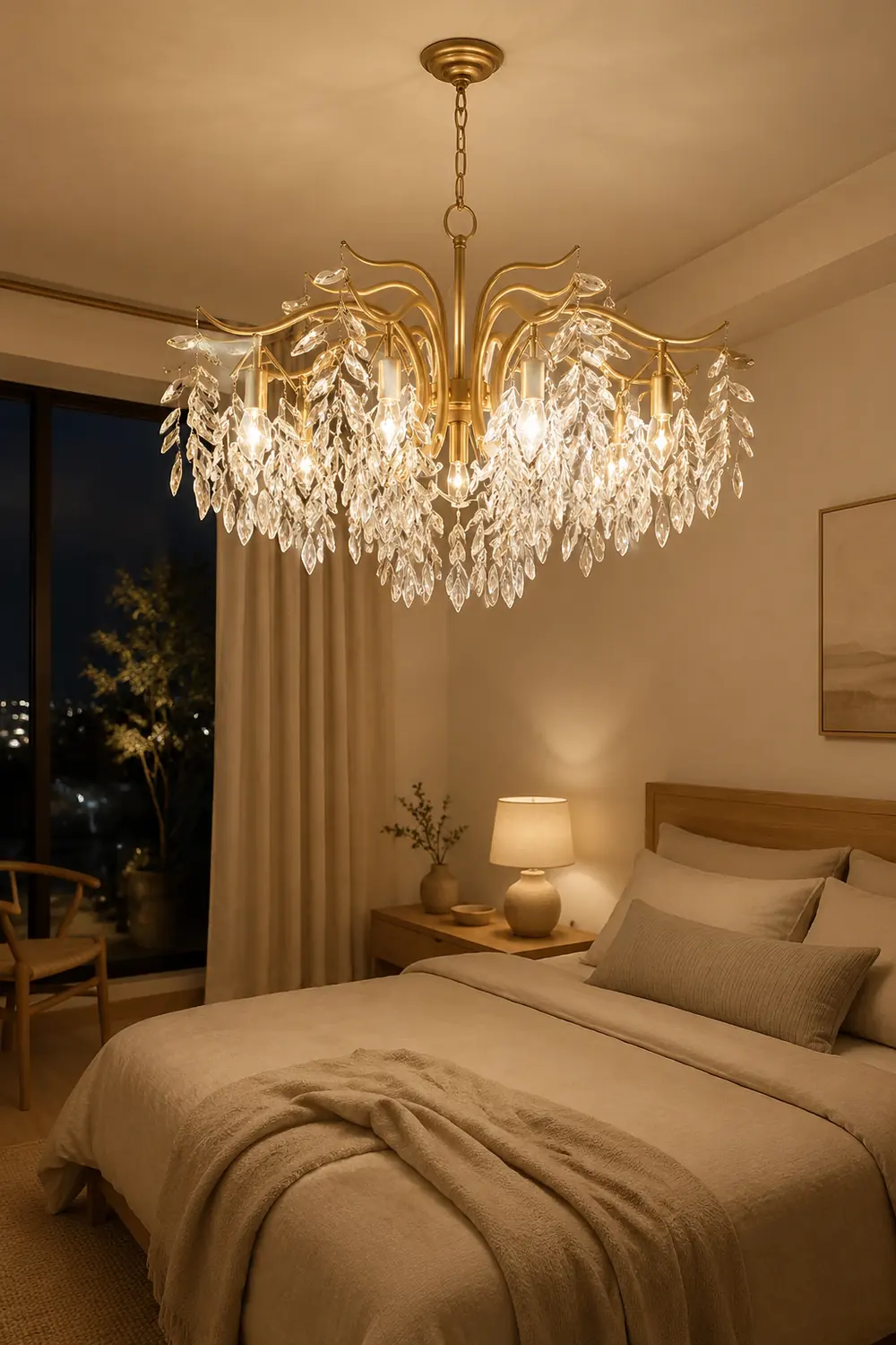 Modern Large Crystal Gold Tiered Dining Room Chandelier - Lumpaz