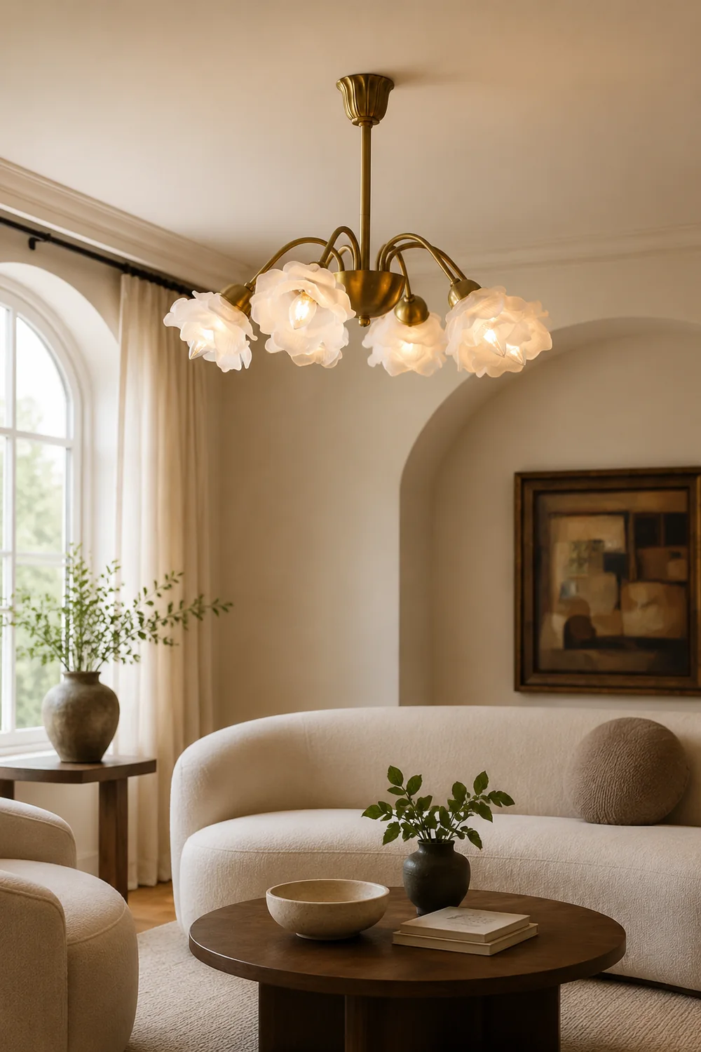 Modern French Retro Copper White Chandelier - Lumpaz