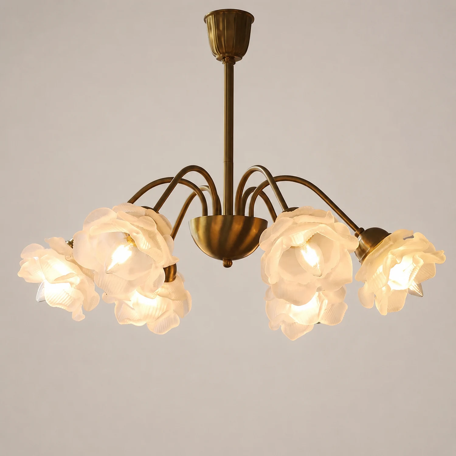 Modern French Retro Copper White Chandelier - Lumpaz