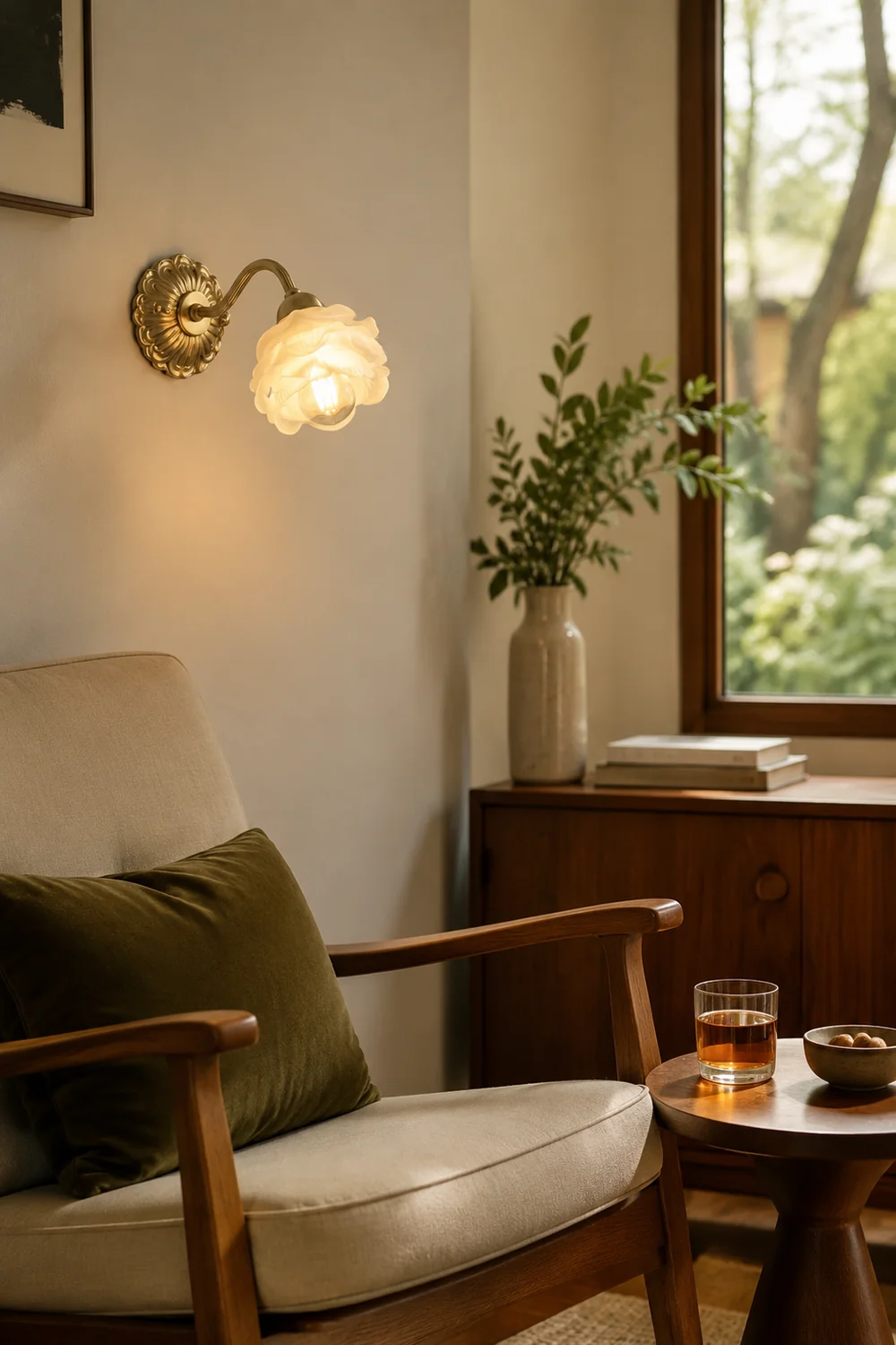 Brass Rose Wall Light - Lumpaz