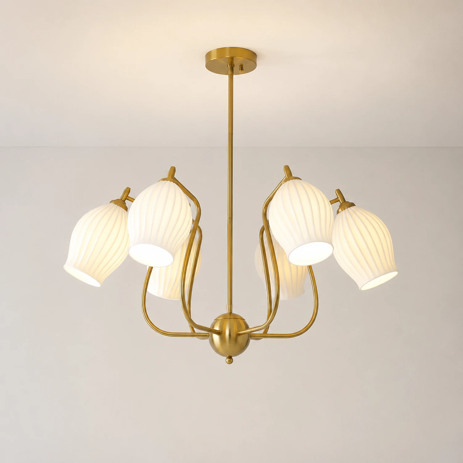 Modern Ceramics Flower shaped Warm Chandelier - Lumpaz