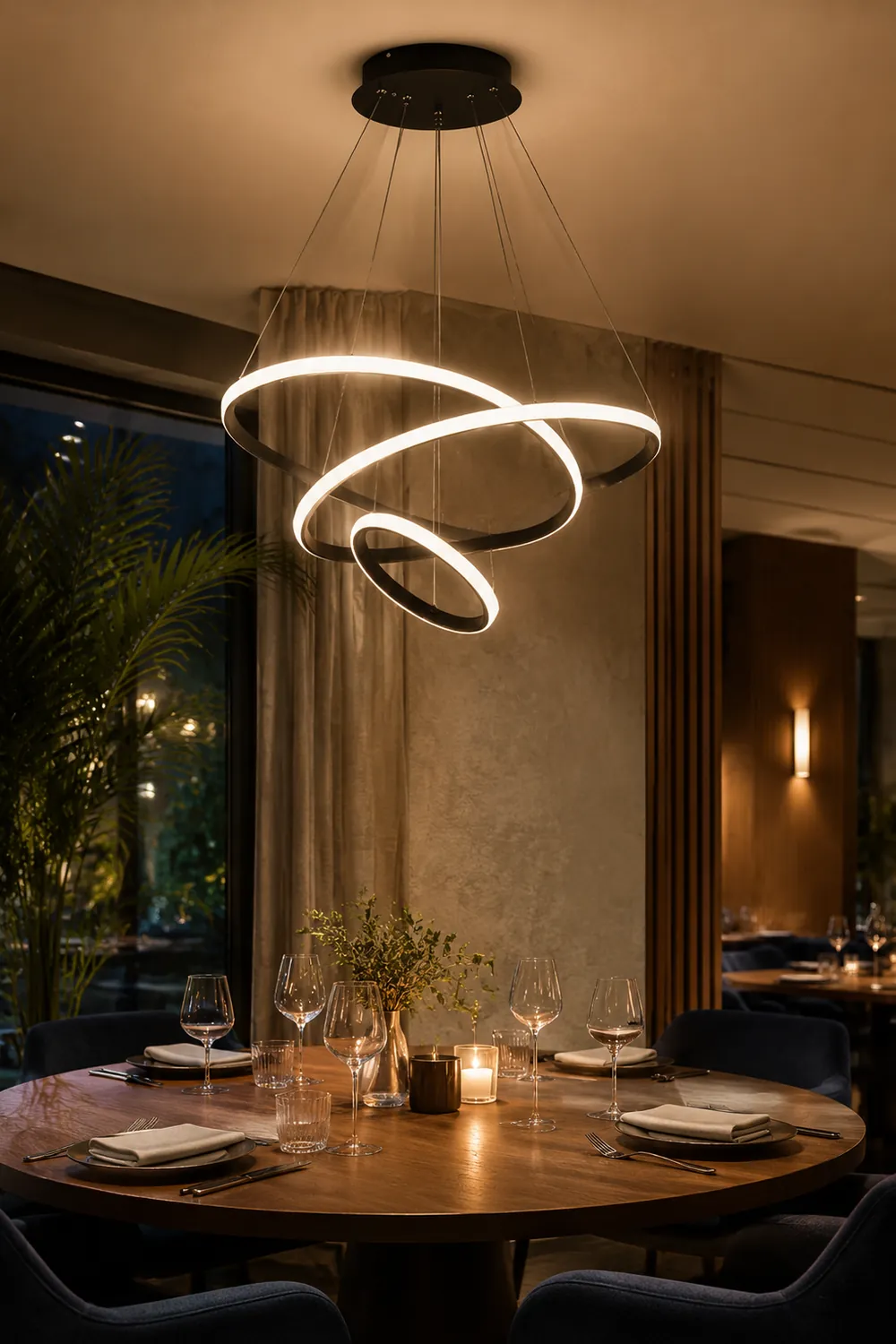 LED Ring Pendant Light Suspended Hanging Ring Chandelier - Lumpaz