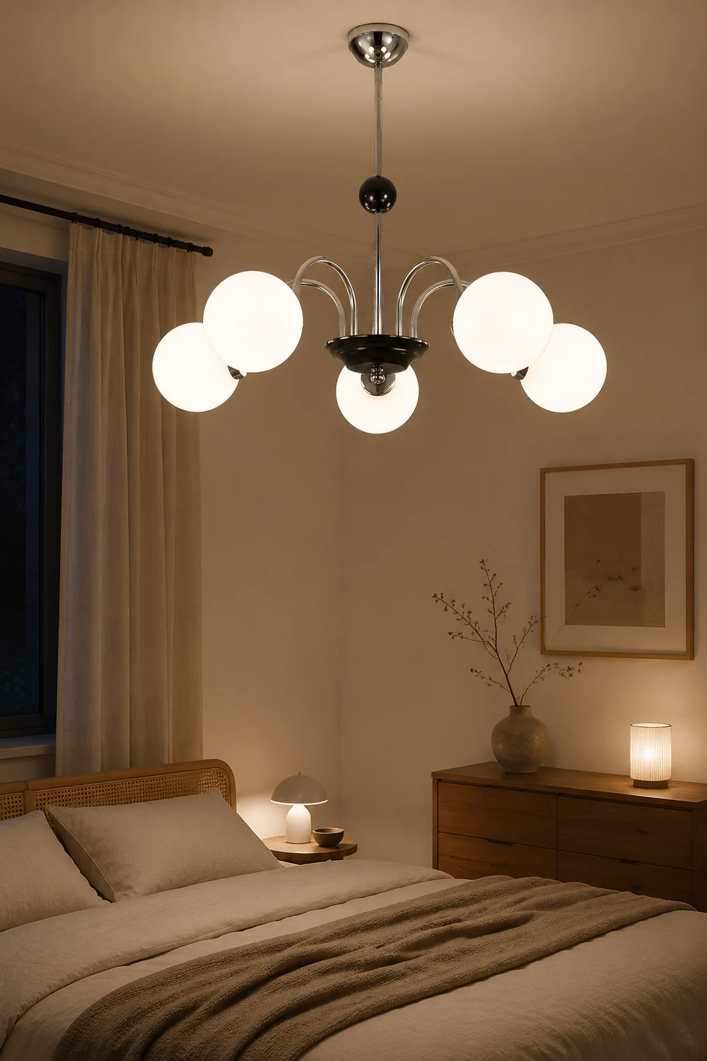 Chrome Chandelier Living Room Lighting Nordic Glass Chandelier - Lumpaz