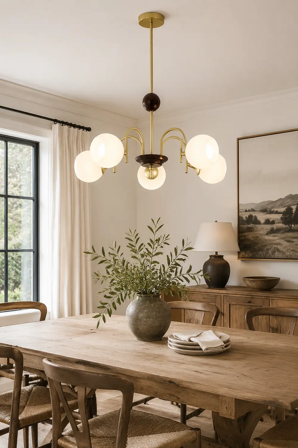 Contemporary Cream Ribbed Glass Chandelier - Lumpaz