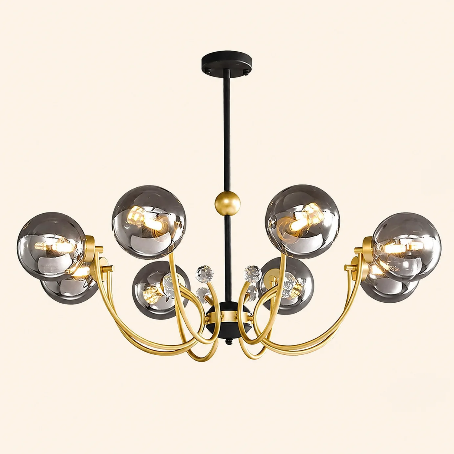 Black Adjustable Sputnik Chandeliers - Lumpaz