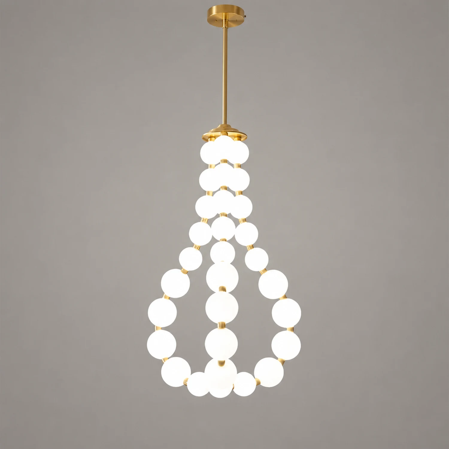 Art Deco White Bubble LED Chandelier For Staircase - Lumpaz