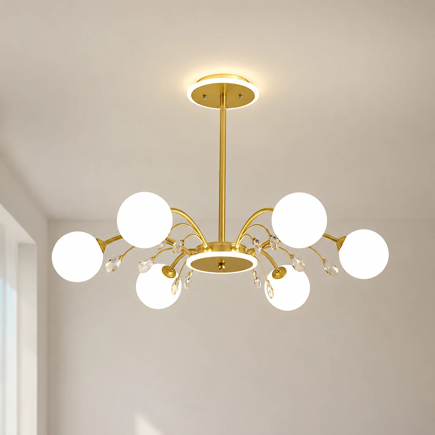 Luxurious Gold Glass Raindrop Chandeliers - Lumpaz