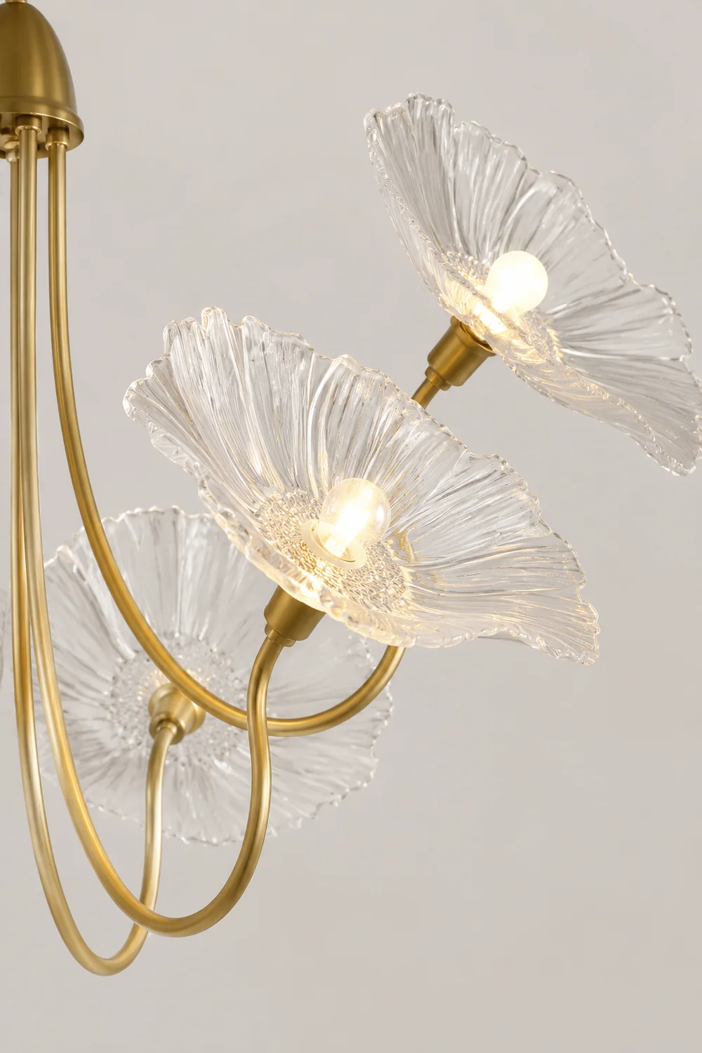 Modern Lotus Leaf Glass Living Room Chandelier - Lumpaz