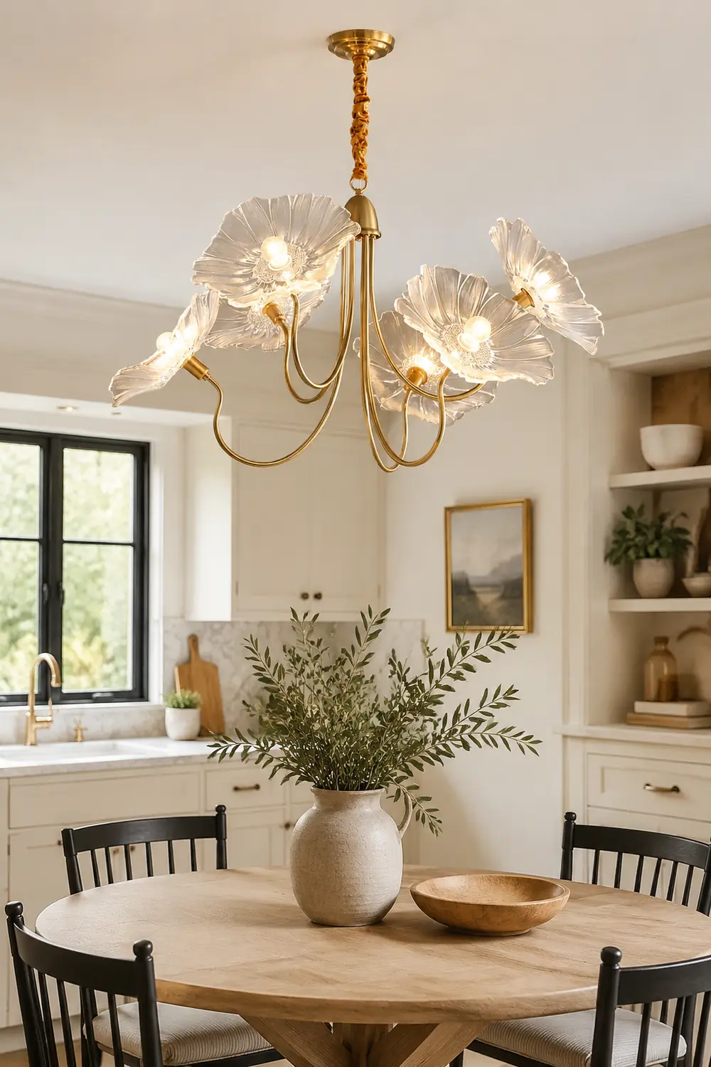 Modern Lotus Leaf Glass Living Room Chandelier - Lumpaz