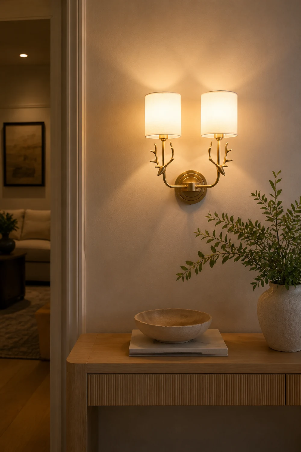 Brass Deer Head Wall Light - Lumpaz