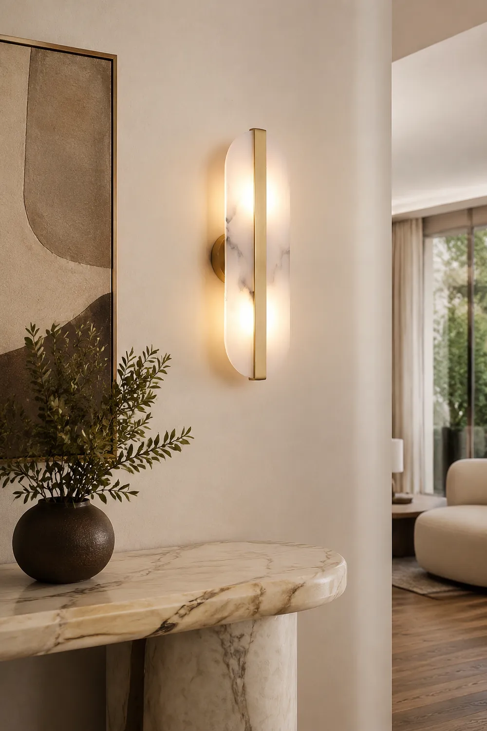 Stone Wall Alabaster LED Sconce - Lumpaz