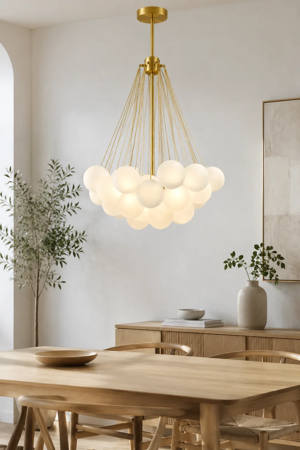 Bubble Chandelier Nordic Frosted Glass Ball Chandelier for Dining Room - Lumpaz