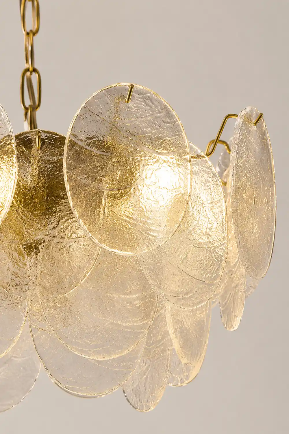 Glass Disc Pendant Light Large Ice Glass Chandelier - Lumpaz