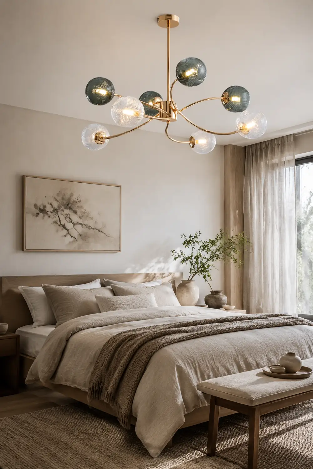 Modern Iron Glass Gold LED Pendant Farmhouse Ceiling Light - Lumpaz