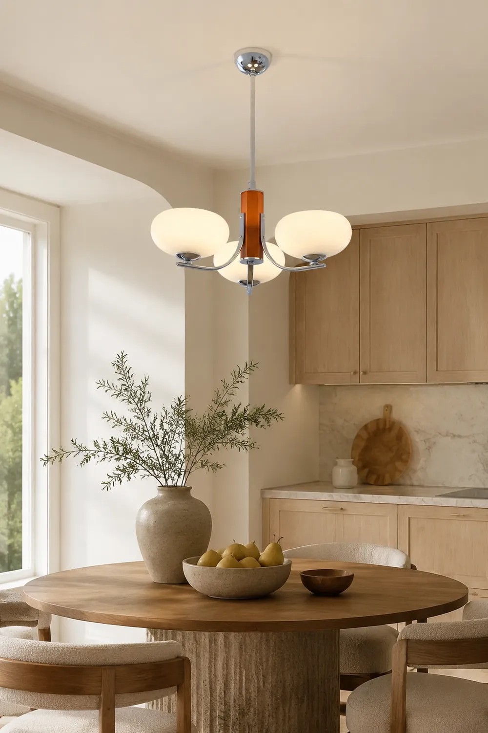 Medieval Bauhaus Solid Wood Chandelier - Lumpaz