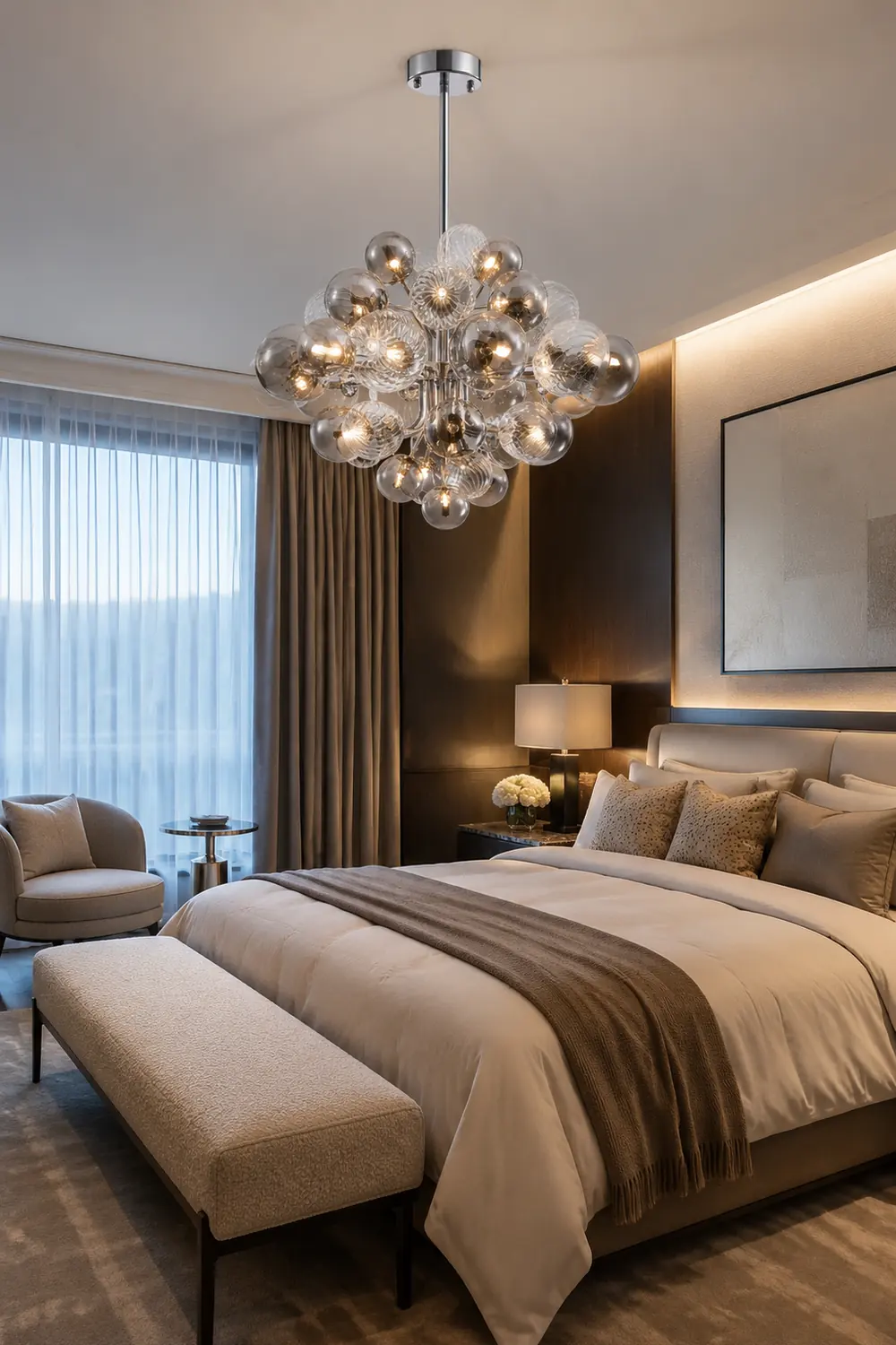 Contemporary Designer Cluster Bubble Glass Chandelier - Lumpaz